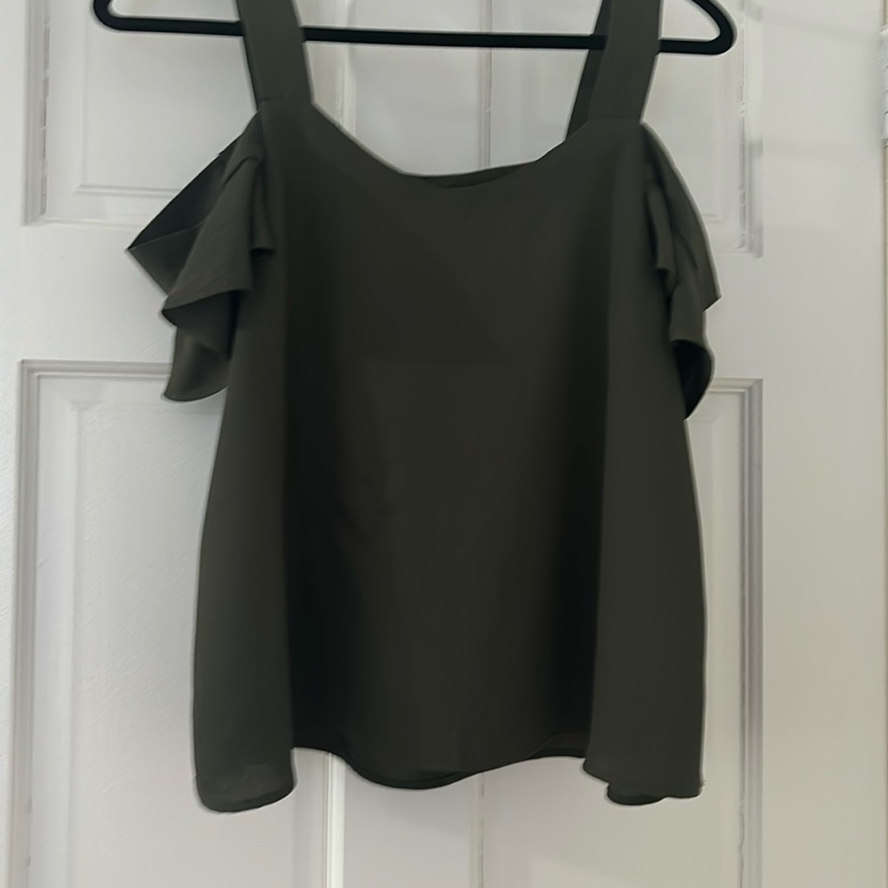 Olive Green off the shoulder blouse. Worn once great for a night out.